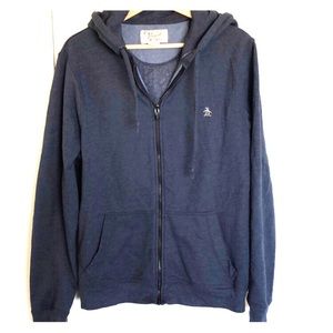 Original Penguin zip up hoodie Jacket size L blue